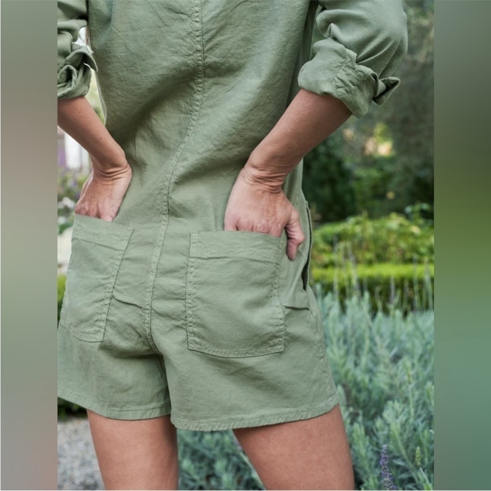 Frank & Eileen Romper Ireland Playsuit Button Down in Sage Green - Picture 3 of 7